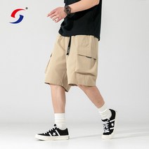 남성 순면 반바지 야상 패션 캐주얼 런닝 하이스트기 남성 트레이닝 팬츠 반바지입니다.