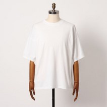 드레스테리어 오라리 오버핏 반팔 티셔츠 LUSTER PLAITING 화이트