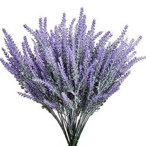 TEMCHY Artificial Lavender Fake Flowers 6 Bundles Purple Lifelike Faux Foliage Plants Shrubs for We, 1