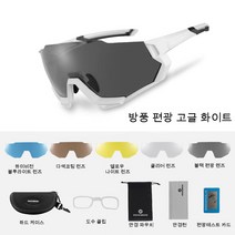 락브로스 스포츠 자전거 라이딩 방풍 편광 고글세트, 화이트