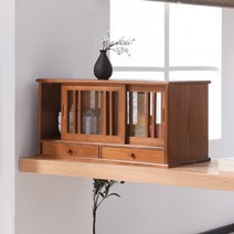 카페장 인테리어 옛날찬장 엔틱그릇장 카페진열장 우드쇼케이스, 60 화면 4 문 갈색 소형 + 3 문