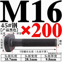 일반못 m16t t볼트 공작기계 펀치프레스 프레이즈반 가공 중심 플라스틱 기기압력, T09-M16*200mm(45# 강철 T형나사)