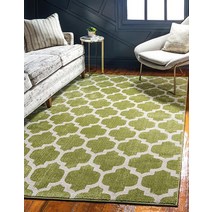 Unique Loom Trellis Collection 모던 모로칸 격자 디자인 부분 러그 직사각형 71.4cm x 91.4cm(2피트 2인치 x 3피트 1인치) 라이트 그린/