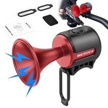 자전거벨Electronic Bicycle Bell 120dB Super Loud Bike Horn Long Standby Button Battery Operated, 01 빨간