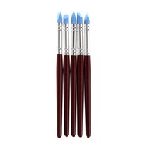 도자기 도예 브러쉬 붓 공구 점토 공구 공예아트 유약 그림 색칠 5pcs 실리콘 도자기 점토 셰이퍼 조각 조각 도구 diy 아트 공예 용품 조각 도구 케이크 고무 펜 브러시, 초6인치, 협력사