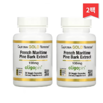 California Gold Nutrition 프랑스 해송 껍질 추출물 올리고핀 100mg 베지 캡슐 60정, 2개묶음