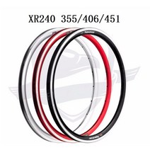 자전거림 휠셋 Kinlin xr240 1820 인치 355 406 451 bmx 초경량 알루미늄 접이식 162024 홀, 355 레드 24h
