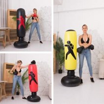 [리빙채움] 안전한 에어 샌드백 스트레스해소법 쌘드백 펀칭_GN78241C, GN☞ (레드)+글러브대형