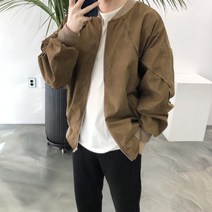 가을 스웨이드 라인 블루종 남자 항공 점퍼 자켓