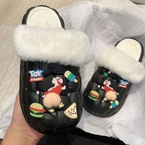 귀여운 짱구 시나모롤 그로밋 디자인 부드러운 층간소음 방지 슬리퍼 실내화 사무실 거실 실내 털 보온 겨울 여름 거실화 커스텀 기능성, AC + 250-255
