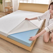 화이트 3cm 스펀지 젤 메모리 매트리스 니트 원단 소프트 스폰지 매트, I. 화이트 200x220x3cm_단품