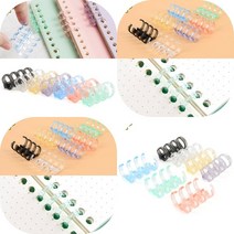 마트498 컬러 4구 제본링 1P 더블클립 복사 책철 스프링제본 소책자 페이퍼클립, 노랑
