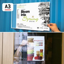 부착식 투명 A3 월프레임 벽 플라스틱 게시판 공지사항 학교 직원 경력사항