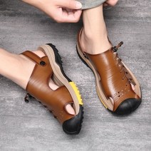 남자캐주얼화 여름 가죽 샌들 브랜드 부드러운 통기성 crocks 디자이너 비치 클래식 큰 사이즈 38-46 남성신발