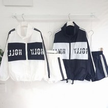 멜란지 홀리집업세트 바람막이 아노락세트 상하세트 반바지 트레이닝세트
