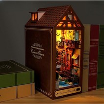 크리스마스 DIY 북엔드 책꽂이 미니어쳐 북스탠드 입체 booknook 북눅 책장 장식, 동네골목길