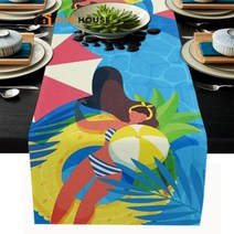 당구대 당구 다이 수영장 여름 축제 테이블 주자 웨딩 장식 주방 플레이스 매트 홈 커피 식탁 패드, 41 x 183cm