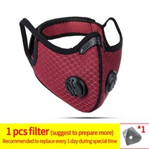 CoolChange 스포츠 페이스 마스크 PM2.5 오염 방지 러닝 트레이닝 보호 더스트 마스크 활성탄 필터 자전거 사이클링 마스크, 1Mask with 5filters_27