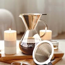 웨어드 핸드드립세트 티타늄 커피 드리퍼 스텐 필터 로브패키지01 드립포트 화이트, 로브패키지01세트 (하이브 로즈골드), 드립포트 (화이트)