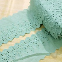 레이스 원단 3Yds/lot 11cm 와이드 수제 국화 자수 코튼 소재 커튼 소파 장식 패브릭 X494, [02] 5yard price, [10] light green