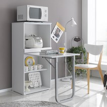 로이 접이식 식탁 렌지대 주방 수납장, 로이 1200 접이식 식탁 렌지대_화이트