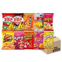[안녕골목마켓]과자10종세트_꼬깔콘(고소한맛)+꼬깔콘(군옥수수맛)+치토스(바베큐)+새우깡+자갈치+꿀꽈배기+바나나킥+콘칲+오징어집+고구마깡, 과자10종선물세트