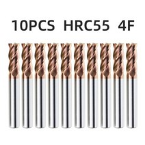 Tooleye HRC55 CNC 카바이드 엔드 밀 4 플루트 금속 용 기계 커터 공구 3 5 6 8 12 생크 텅스텐 스틸 플랫 밀링 커터, 39.d8xD8x60L - 10pcs HRC55 4F