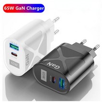 65W 충전기 USB 3.1 c형 맥북 에어 아이패드 프로 호환 태블릿 전화 EU/US 닌텐도 스위치 용 고속 Apple MacBook Air IPad Pro Samsung Tab, EU White