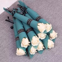 비누꽃 비누꽃바구니 꽃다발 플라워박스 105pcs 비누 장미 꽃다발 fridend, 샴페인, 5개