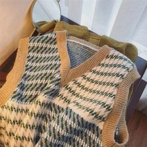 여성 여름 니트 조끼 뷔스티에 뜨개 베스트 한국어 패션 v 넥 스웨터 두꺼운 스웨터 느슨한 빈티지 긴 소매 민소매 풀오버 스웨터