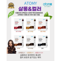(애터미) 정품 멋내기 새치 겸용 염색약 천연단백질특허성부함유 애터미살롱앤컬러, 블랙, 2개