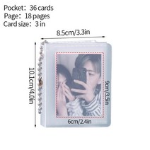 스크랩북 포토북만들기 앨범 사진첩 Small Photo Album Mini Card with Keychain Collect Instax Name Stic, 02 3in(36 pockets)