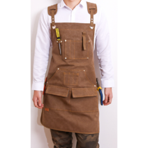 오가닉라이프 공업용 캔버스 앞치마 모음 목공 캠핑 작업용 공구 수납, 프리미엄 공방 앞치마 (카푸치노), 1개