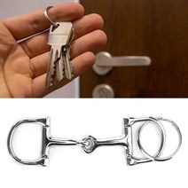 D-모양의 재갈 키 체인 내구성 실버 D-링 진 합금 말 재갈 비트 열쇠 고리 열쇠 고리 액세서리, 하나