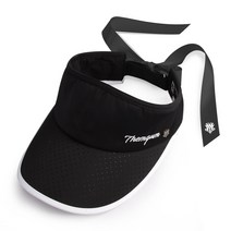 THEMQUM 여성 리본 쿨 골프 썬캡 햇빛 자외선 차단 모자 캡가드 모자케이스 구성, 블랙