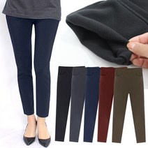 지오벤투 여성 겨울 기모바지 빅사이즈 고무줄 스판 허리밴딩 슬림핏