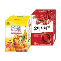 송원 아이스티 복숭아 70T +오미자차 50T, 1세트