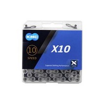 자전거부품KMC-자전거 체인 X8 X9 X10 X11 X12 MTB 로드 자전거 8/9/10/11/12 속도 로드바이크 크랭크셋, 06 X10 Silver Black