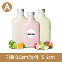 유리병 밀크티병 (A타입)웨이납작쥬스 200ml(A-W), 알루미늄, 1개