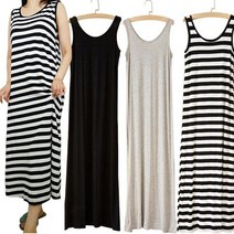 빅걸스토리 빅사이즈 베이직 민소매 롱 원피스