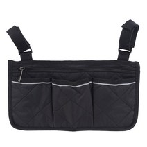 보관함 정리용품 1pc 워커 전동 스쿠터 휠체어 팔걸이 사이드 수납 가방 좌석, [02] black 1