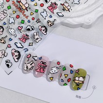 [디비투] 캐릭터 네일스티커 23종 네일 엠보 스티커, 짱구2, 1개