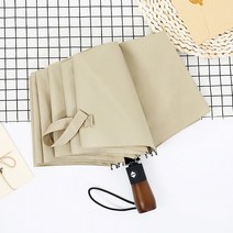 크리 에이 티브 남성 비 태양 우산 여성 자동 세 배 접기 10 뼈 나무 손잡이 비즈니스 무료 판매 3