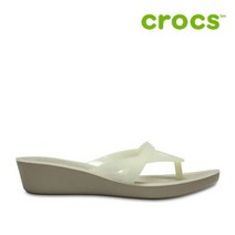 크록스 웨지 샌들 41- 204773-1C4 Womens Crocs Isabella Wedge Flip