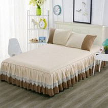 레이스 100% 면 더블 맞춤법 침대 스커트 매트리스 커버 160x200 140x200 133x72Fabric 침실 장식 통기성, bed skirt mihuang_105x200cm 1p