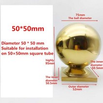 304 스테인레스 스틸 연결 볼 사각 용접 중공 계단 난간 야외 장식에 적합, 10.golden50mm