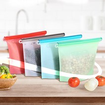 달자샵 지구 살리기 프로젝트 실리콘 지퍼백 재활용 다용도 휴대용 지퍼백, 그린, 1Pcs