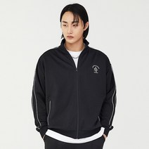 오버랩로고 파이핑 트랙탑_블랙