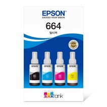 엡손 정품 T6641 T6642 T6643 T6644 L360 L120 L365 L385 L485 L121 L565 L455 L1300 잉크, T664(4색세트)