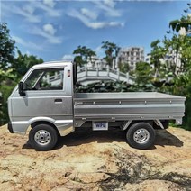 엘리건트베이 WPL D12 1/10 입문용RC카 가성비 오프로드 드리프트 트럭 무선 조종 드리프트카 익스트림 라보 트럭 용달차, 배터리 추가2개(총3개), 실버